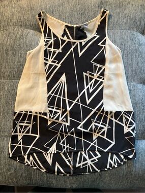 Charlotte Russe Black and White Geometric Top